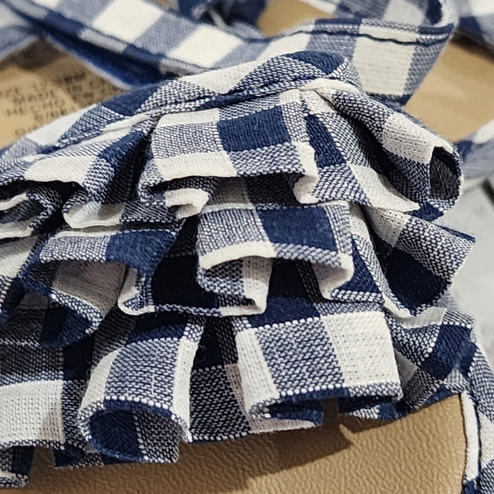 Baby Gap Gingham Checkered Navy Blue & White Kids Sandals Size 4 (12-18 Mo.) NWT - Picture 9 of 10